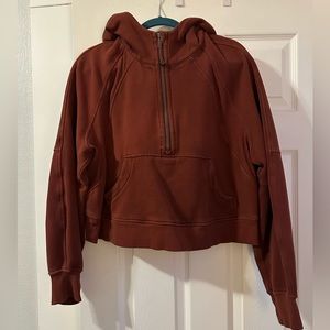 Lululemon Scuba Oversized 1/2 Zip Hoodie Date Brown M/L